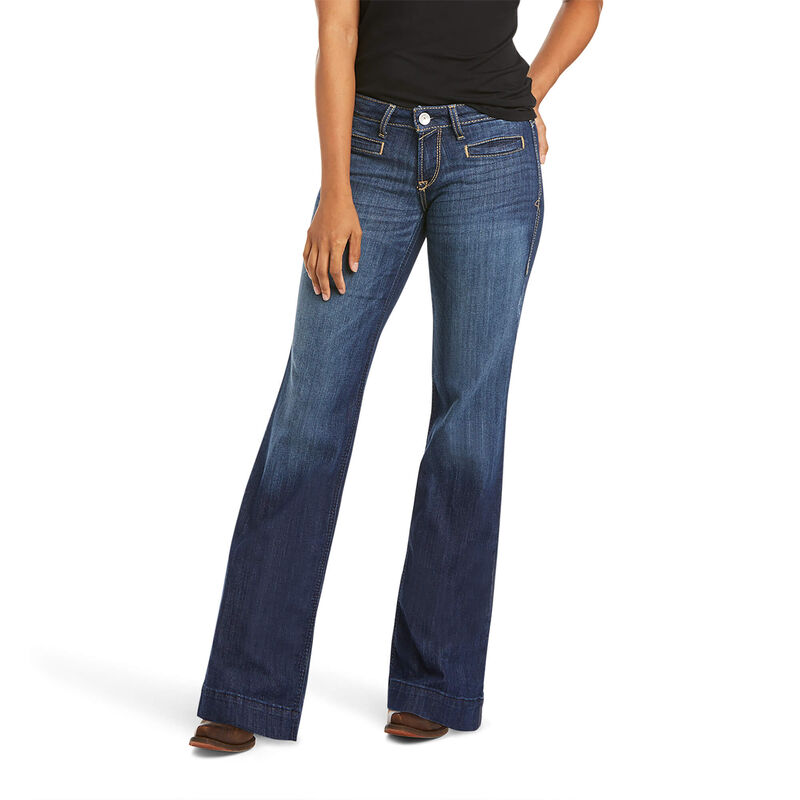 Ariat Jeans Damen - Mid Rise Stretch Lucy Wide Leg DunkelBlau ( SZOXW-5418 )